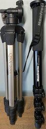 QSX 2001 Camera Tripod (17.5in Tall) And Manfrotto 680B Photography Staff (60in Tall At Highest Adjustment)