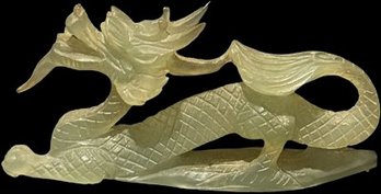 Jade Carved Dragon - 4' Length