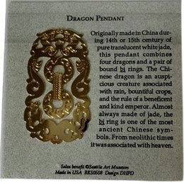 Chinese Golden Dragon Pendant - 3'Length