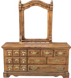 Wooden Cabinet Dresser With Mirror - 68Lx19.5Wx33H