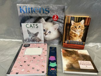Cat Books, Unopened Cat Calendars, Unopened Cat Notebooks And Cat Bookmarks
