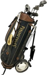 Spalding Cart Golf Bag, Accessories And Clubs, TWD Dunlop Stainless