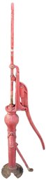 Red Cast Iron Hand Well Pump - 73'H