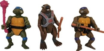 Ninja Turtles Collectors Figures. Leo, Donatello,  And Splinter.