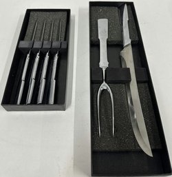 2 Pc Carving Set And Stainless Steel Steak Knives Set Of 4