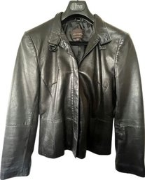 Ladies' Black Leather Jacket By John Carlisle.