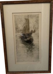 Small Framed Sailboat Art, 9.75x14.75