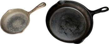 (2) Cast Iron Pans - 6.5' & 10.5'