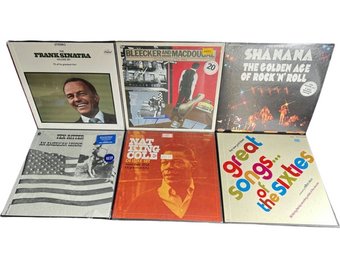 (6) Vinyl Records- Frank Sinatra, Bleecker & Macdougal, Nat King Cole