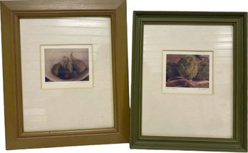 Figs And Artichokes Framed Artwork Signed By Artist (Largest Is 10.5x12)