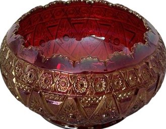Red Carnival Glass Bowl - 5' Length