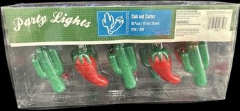 Chili & Cactus Party Lights 10 Pack / 8 Feet Strand - 120V, 10W