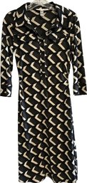 Diane Von Frstenberg Ladies Vintage Black & White Mod Dress - Size Small