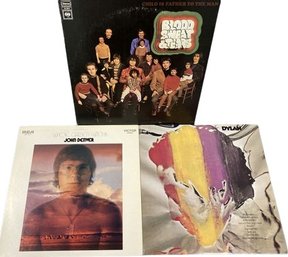 Vinyl Records (3) Includes: Bob Dylan, John Denver, And Blood Sweat And Tears