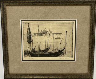 Framed Pen And Ink Artwork Signed By Artist 19.75x17