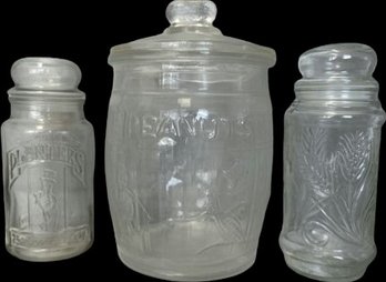 Glass Planters Peanuts Jars- 6.5Wx8.5T & 3.5Wx6.5T