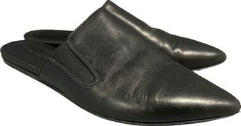 Jenni Kayne Womens Black Leather Mules - Size 38, Used And Showing Wear