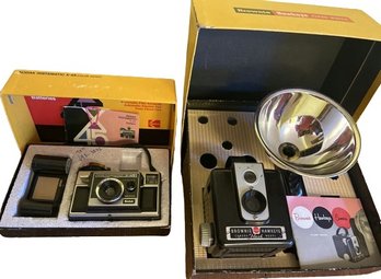 Kodak Instamatic X-45 Color Outfit & Brownie Hawkeye Flash Outfit