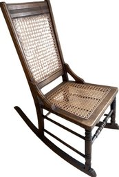 Victorian Walnut And Cane Seat Rocking Chair - 33' Height