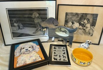 Dog Bowl, Picture Frame, Framed Art And Book