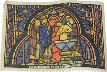 Republique Francaise Sainte Chapelle Paris 1966 Stamp