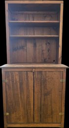 Antique Wood Hutch 70.5Hx35.5Lx23W