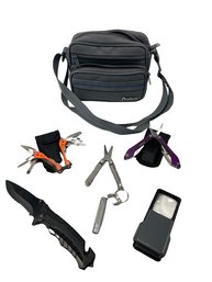 Carrying Case With Cabelas Multi-tools (x2), Pocket Knife, Magnifying Glass & More!
