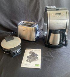 Stainless Cuisinart Classic Waffle Maker With Instruction/recipe Booklet, Oster 2 Slice Toaster