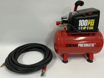 Central Pneumatic Air Compressor 100 PSI & Diablo 3/8' Rubber Air Hose