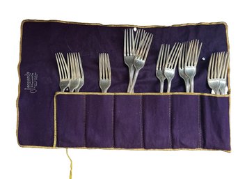 Sterling Silver 7.25 Dinner Forks- All But 2 Have Detail At Bottom Of Handle, 16 Total.