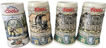 Coors Beer Stein /  Mugs In Collectible - 4PCS 7.5'H