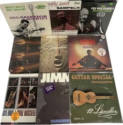 (9) Unopened Vinyl Records, Siegfried Schwab, Pee Wee Russell, Dick Schory, Mongo Santamaria And More