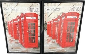 (2) 16x24 Framed Telephone Booth Prints