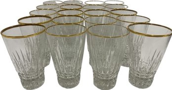 Gold Tone Rim Drinking Glasses - 6'tall