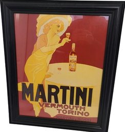 Framed Martini & Rossi Poster. 20x24'