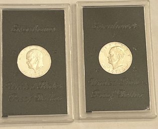 Two 1971 US One Dollar Silver Coins