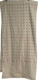 Bamford Raag Wrap, Creamy White With Brown And Pink Hearts And Criss-crosses. 38 X 80 Unfolded.