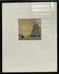 Original Framed & Signed 'And The Cows Jumped Over The Moon' By Susan Rigdon - Ervin 8.25x10.25