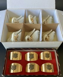 Porcelain Swan Place Card Holders And Be My Guest Napkin Rings