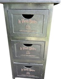 Black French Bistro Storage Cabinet