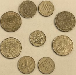 Mexican Coins, Japanese Yen Coin, 1975 50 Cents And More!