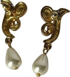 Gold And Pearl Earrings