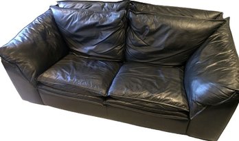Black Leather Sofa 74x36