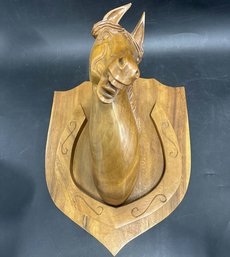 Wooden Horse Head Wall Hanging, 11 In