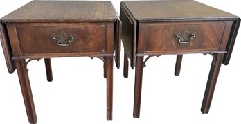 2 Wooden Side Table With Drawers
