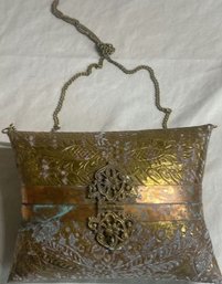 Brass And Copper Purse With Patina.