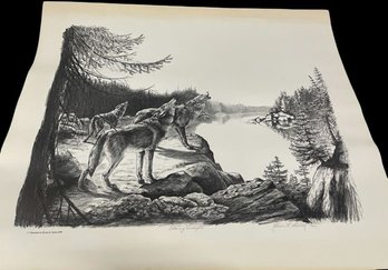 Karen A. Smith Wolf Drawing Print
