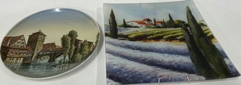 (2) Decorative Glass Plates Featuring Scenic Images, Nuremberg