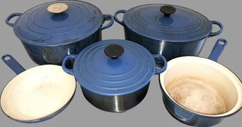 Le Creuset Blue Set, 5 Pans, 3 Lids