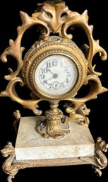 Ornate Windup Clock. See Photo For Broken Piece.